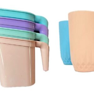 JARRA LECHERA COLORES + 3 VASOS